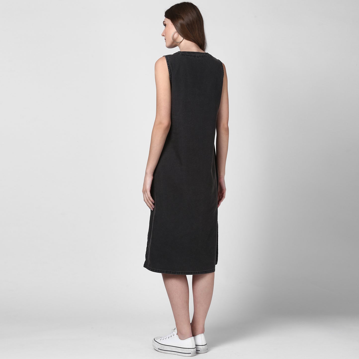 StyleStone Women's Black Denim Dress