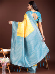 Graceful Orange & Maroon Banarasi Silk Saree with Rich Zari Woven Border – Traditional Elegance for Celebrations