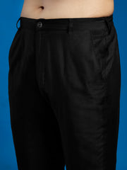 Men's Black Viscose Kurta And Pyjama Set