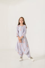 Slate Grey Dhoti Jumpsuit Kids