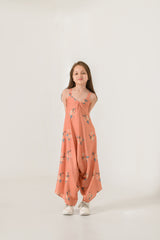 Scarlet Orange Palazzo Jumpsuit Kids