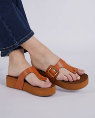 Casual Fashion Sandals 2 Inches Wedge Open Back Round Toe Heels