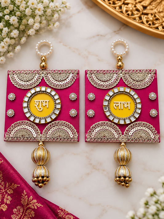 Decorative Subh Labh For Home, Office, Diwali Decoration Traditional Indian Style