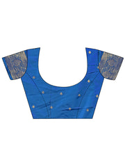 Graceful Royal Blue Banarasi Silk Saree with Silver Zari – Perfect Ethnic Wear for Weddings & Festive Moments