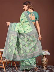 Radiant Linen Cotton Patola Saree - Where Tradition Dances with Elegance