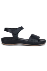 Casual Fashion Sandals 1 Inch Flatform Ankle Loop Round Toe Heels