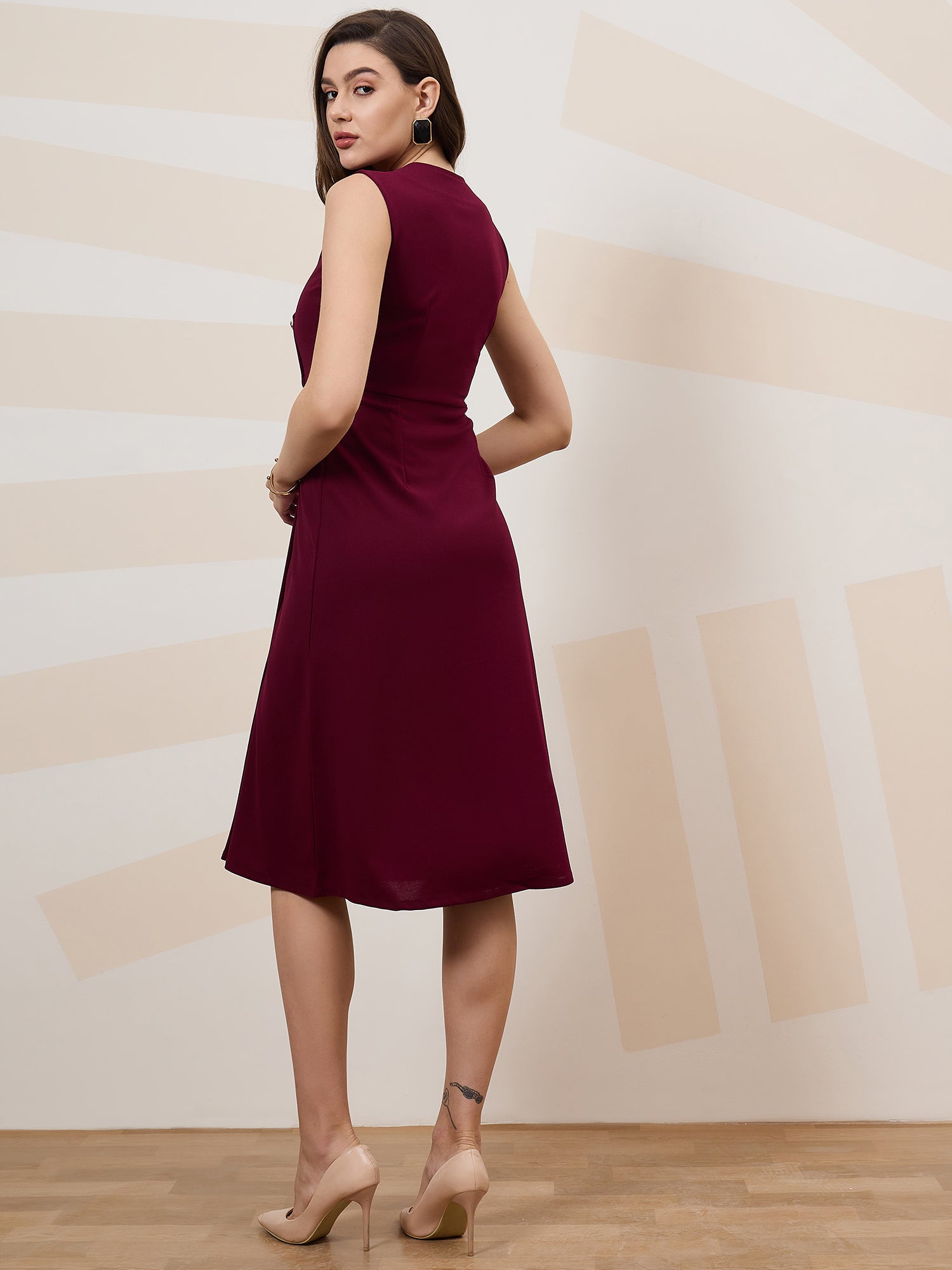 Scuba Sleeveless Formal Blazer Dress