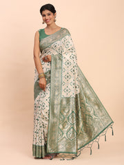 Premium Linen Cotton Saree with Pallu & Contrast Blouse Piece