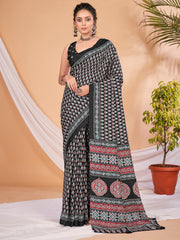 Women's Dola Silk DigitalPrint DesignerSaree With Blouse Piece