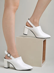 حذاء Shoetopia Croco Print الأنيق ذو المقدمة المدببة باللون الأبيض للنساء والفتيات