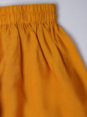 Boys' Mustard Jacket, Kurta and Pyjama Set