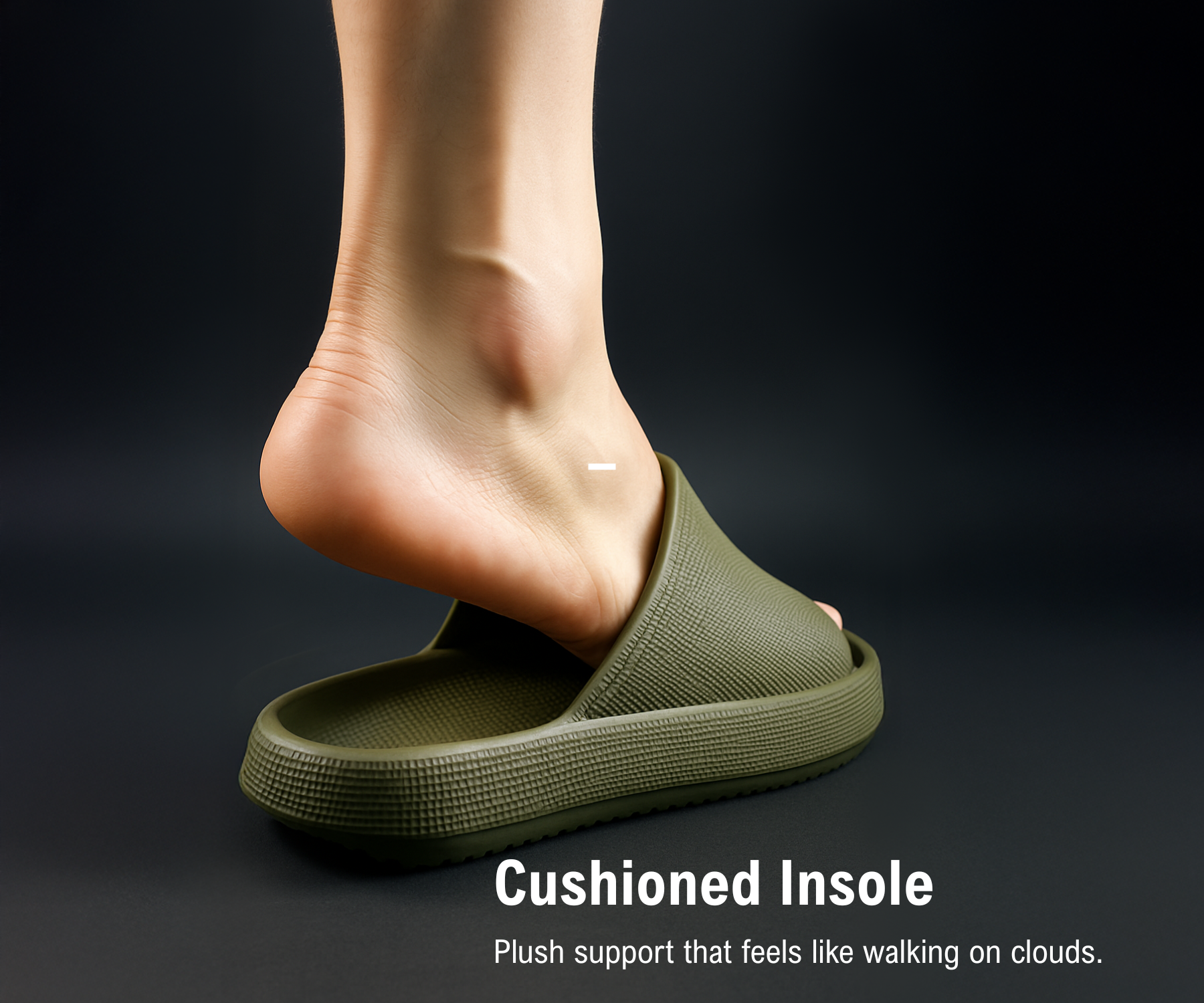 CloudFoam Pillow Slippers for Men Non Slip Quick Drying Shower Slides Bathroom Sandals  HA8201 Mehandi