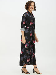 Women's Floral Print Cotton Long Dress