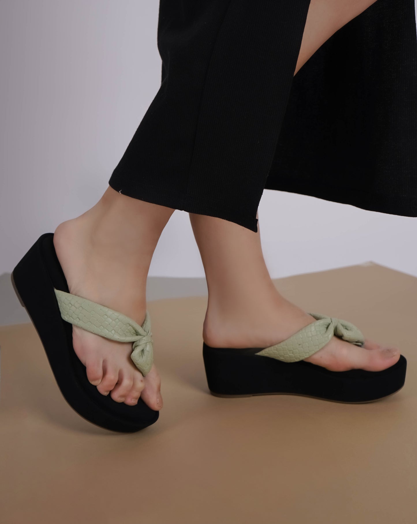 Casual Fashion Sandals 3 Inches Wedge Open Back Round Toe Heels