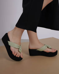 Casual Fashion Sandals 3 Inches Wedge Open Back Round Toe Heels