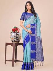 Graceful Light & Dark Pink Silk Saree with Rich Woven Border & Paisley Pallu – Perfect for Festive & Wedding Wear