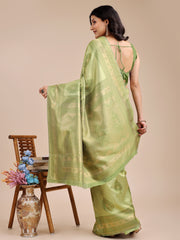 Graceful Light Green Silk Saree – Subtle Sophistication for Every Occasion