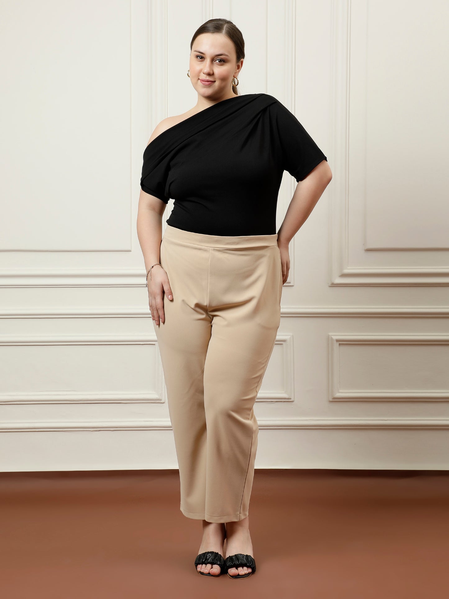 Off-Shoulder Extended Sleeves Draped Top