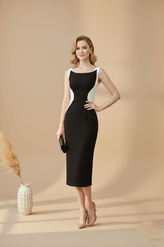 Black-White Hourglass Dress-ADR-19814
