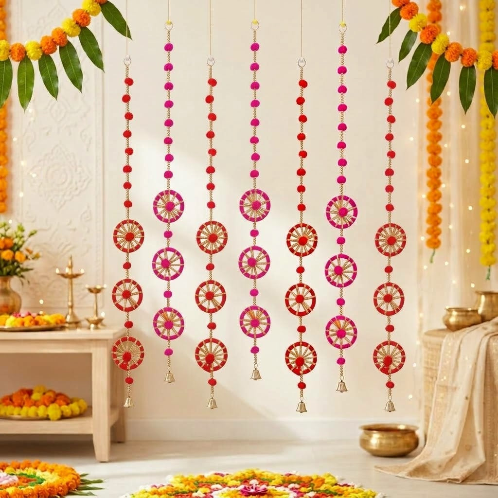Door Toran Hanging Decoration for Diwali Festival - Pack of 6