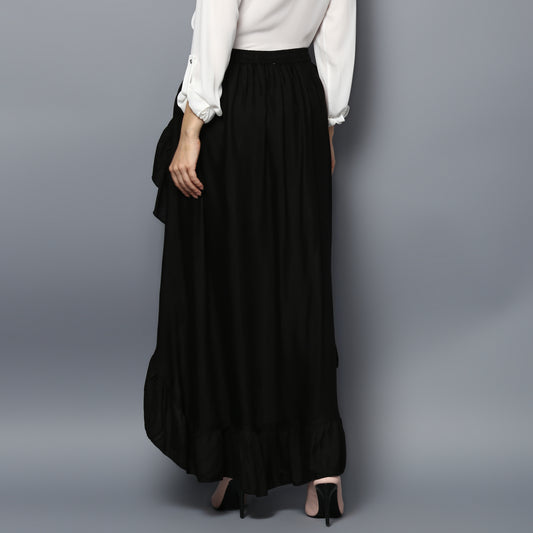 Women's Rayon Black Skirt Pants
