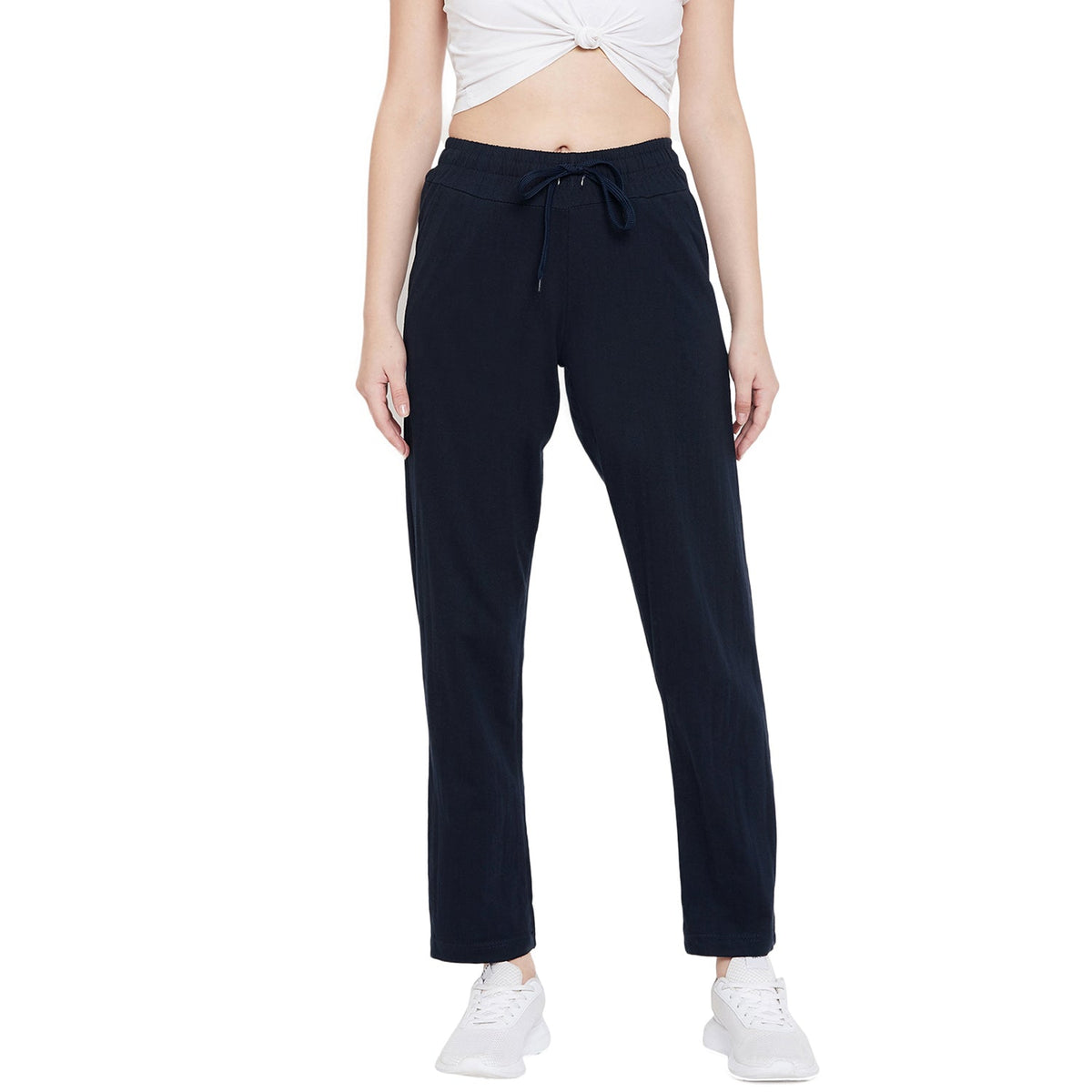 Women's Dark Grey Cotton Track Pants