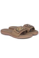 Casual Beige One Toe Flats Round Toe Slip-On Flats