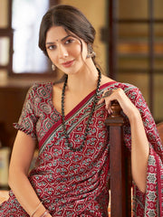 Women's Crepe Printed Designer Saree With Blouse Piece