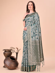 Elegant Cotton Silk Saree with Floral Design & Rich Pallu - Festive & Wedding Wear
