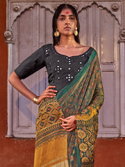 Women's Viscose Silk Printed Designer Saree With Blouse Piece