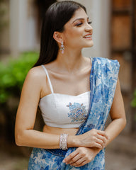 Noori Blue Ready Saree with Blouse