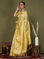 Elegant Peach Cotton Saree with Golden Zari Work – Graceful Comfort for Everyday & Festive Wear