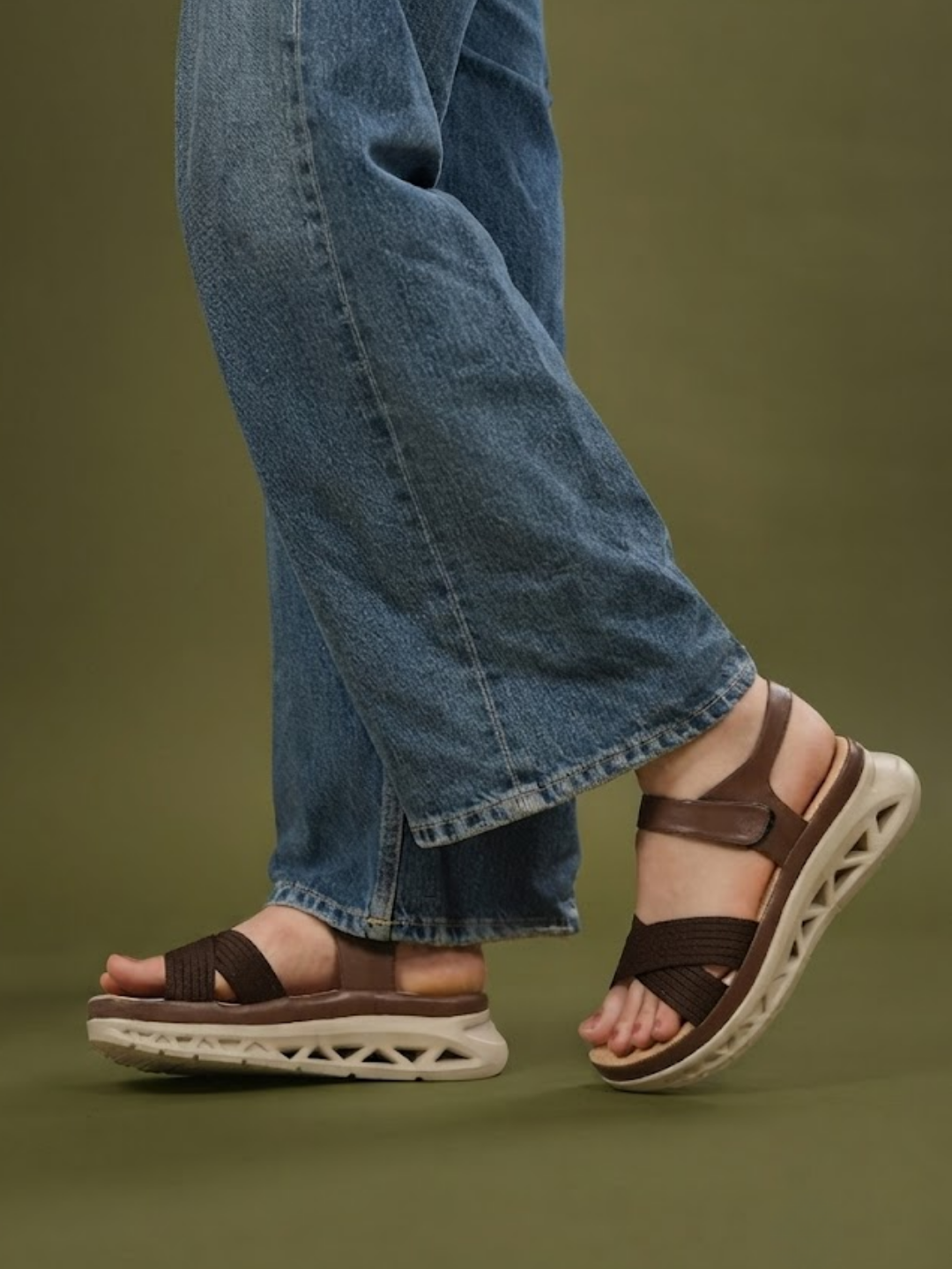 Casual Fashion Backstrap Platform Sandals 1 inch Heels