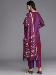 Women Blue Straight Kurta With Tonal  Bottom & Dupatta