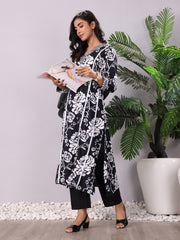 Women V Neck Bold Floral Printed with Trouser