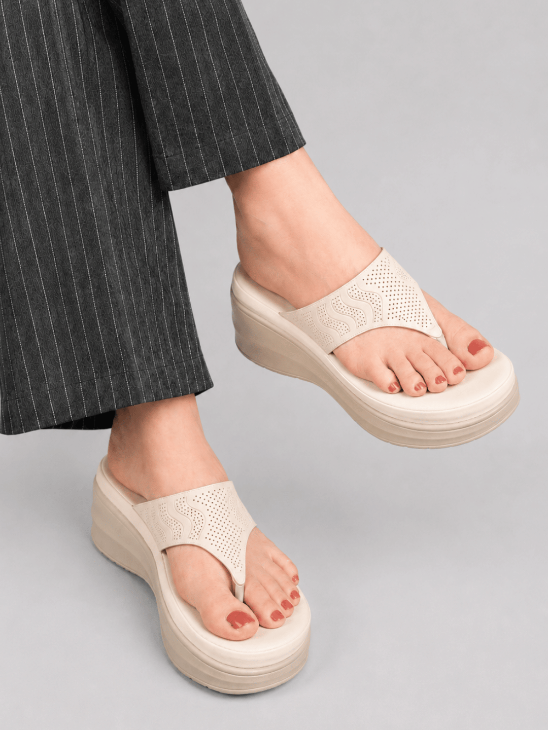 Casual Fashion Open Back Wedge Sandals 1 inch Heels
