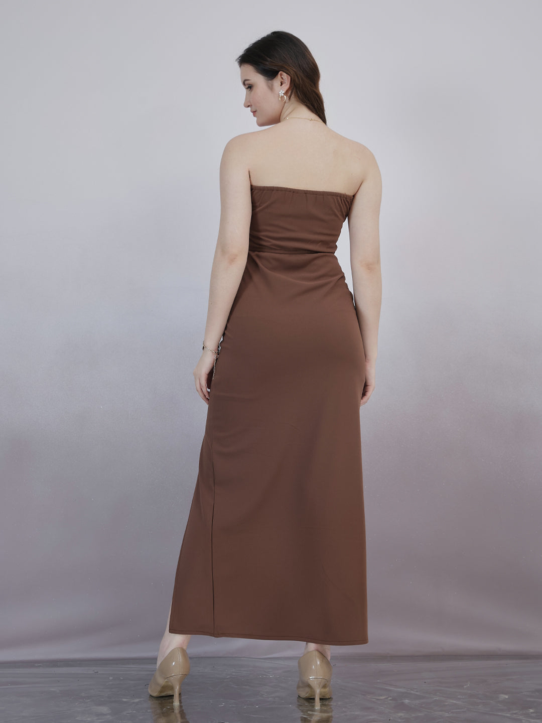 Women Embellished Bandeau Midi Dress