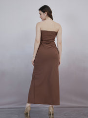Women Embellished Bandeau Midi Dress