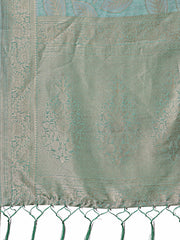 Peach Pink Linen Cotton Saree with Golden Zari Leaf Design & Elegant Pallu – Festive | Office | Daily Wear