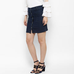 Women's Denim Skirt with Front Buttons