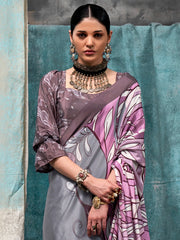 Women's Crepe Printed Designer Saree With Blouse Piece