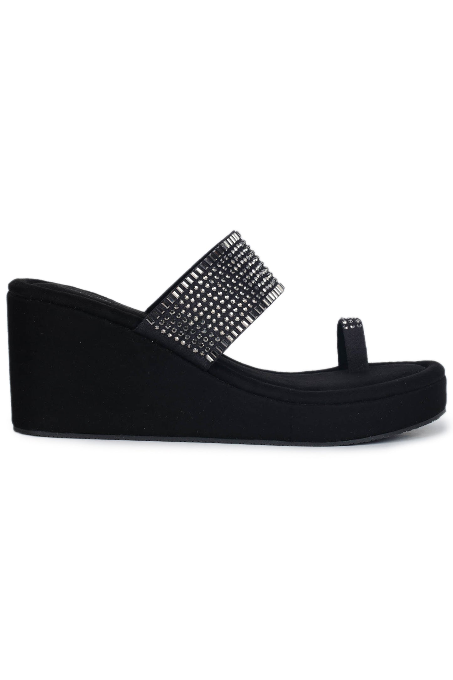 Casual Fashion Sandals 3 Inches Wedge Open Back Round Toe Heels