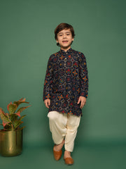 Boys' Blue Kurta and Patiala Set