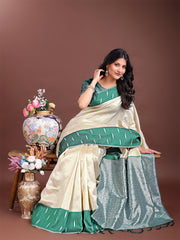 Orange & Maroon Lichi Silk Saree with Rich Zari Pallu & Tassels – Soft Festive Wear Saree for Women