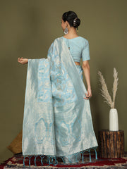 Elegant Peach Cotton Saree with Golden Zari Work – Graceful Comfort for Everyday & Festive Wear