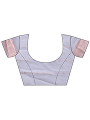 Elegant Peach Pink Linen Cotton Saree for Women – Soft Lightweight Saree with Subtle Self-Weave & Tassel Pallu