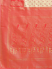 Graceful Cream and Green Silk Saree – Traditional Elegance with Royal Charm