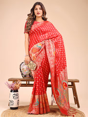 Majestic Linen Cotton Saree with Royal Peacock Pallu - A Celebration of Heritage and Grace