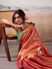 ASTITA - Light Tissue Silk Saree with Border - Classic Ethnic Grace