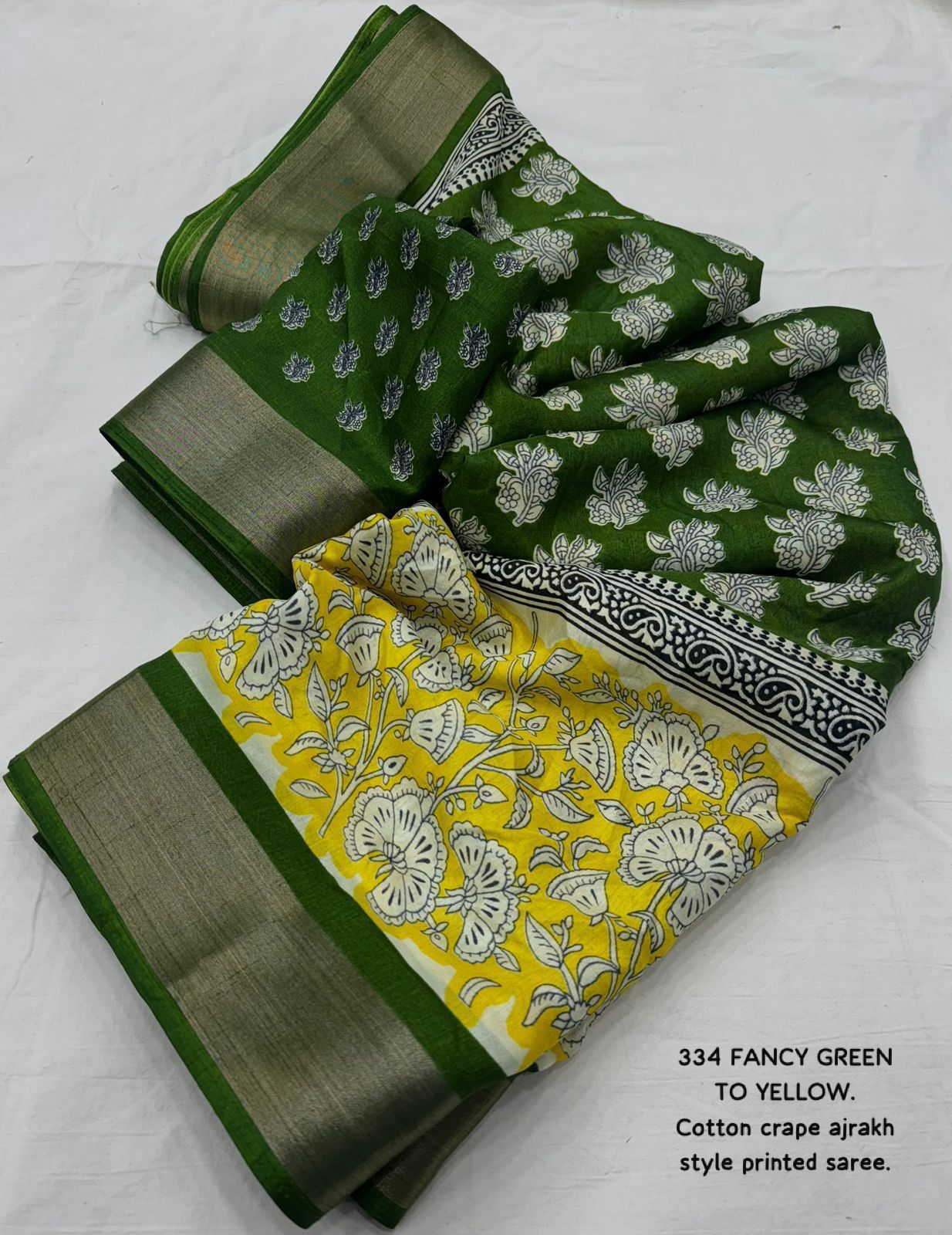 Soft Dola Silk saree with shaded style prints.